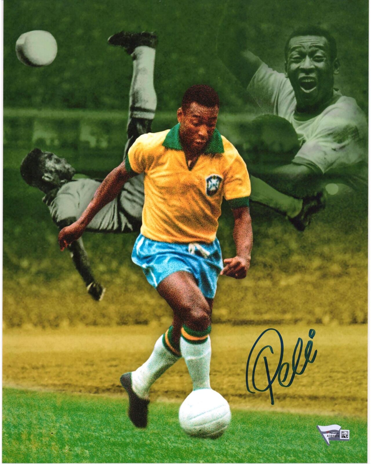 Pele Brazil Signed 11" X 14" Collage Photo Signed In Black - Fanatics