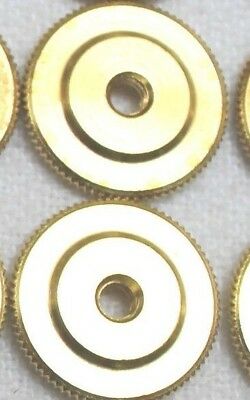 Large Brass Insignia Screw Back Nut 5/8 in 16mm dia 40 thread Lot of 2 pcs