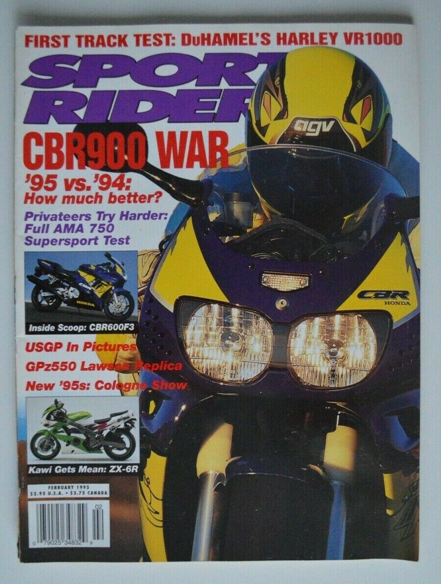 Sport Rider February 1995 Kawasaki Zx-6r Gpz550 Lawson Replica Duhamel's Harley