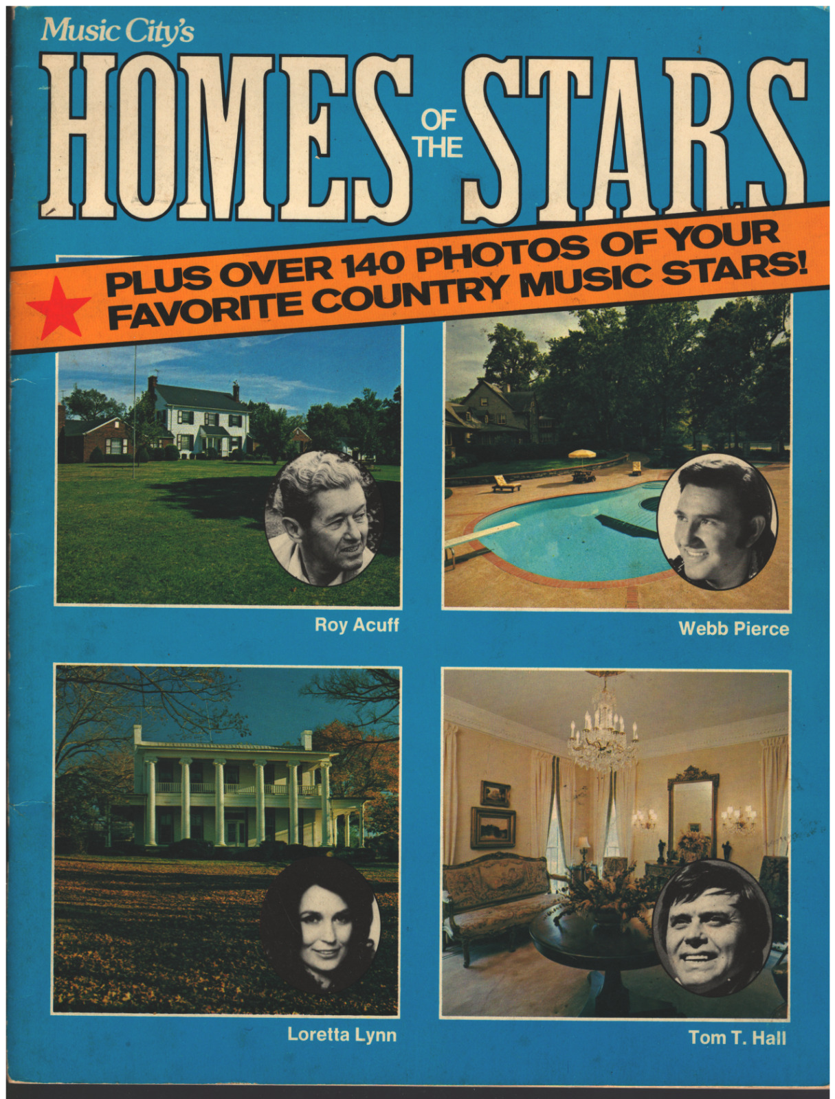 Music City's Homes Of The Stars W/140 Photos Of Country Music Stars (1975)