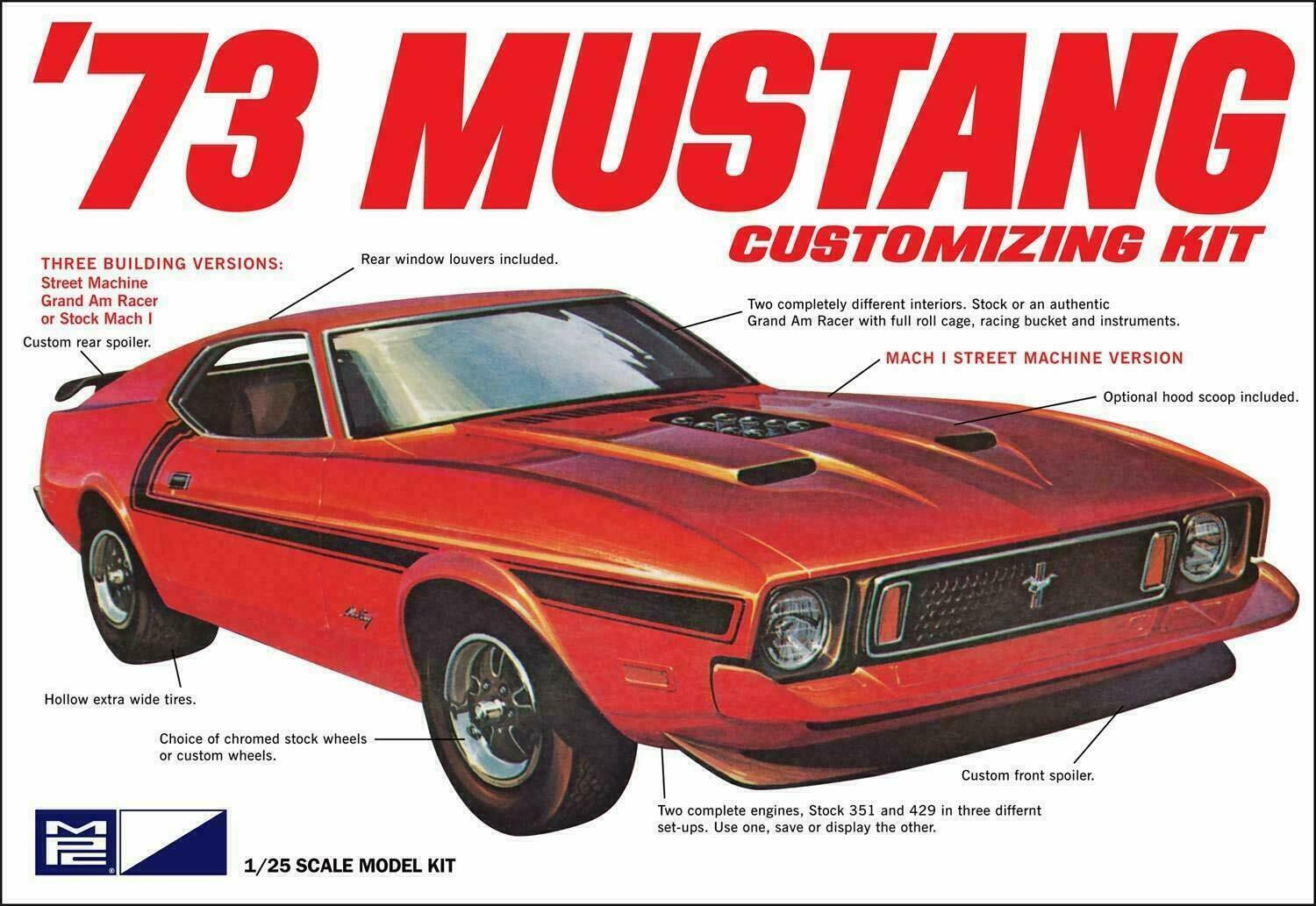 Mpc #846 1/25 1973 Ford Mustang Plastic Model Customizing Kit
