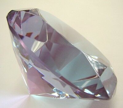 60mm Feng Shui Purple Diamond Shape Crystal Paperweight