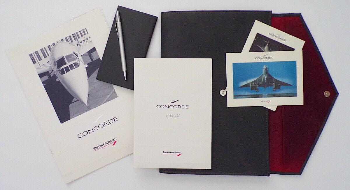 Vintage 1990s British Airways Concorde Stationary Kit W/pcs, Pad & Pen Unused