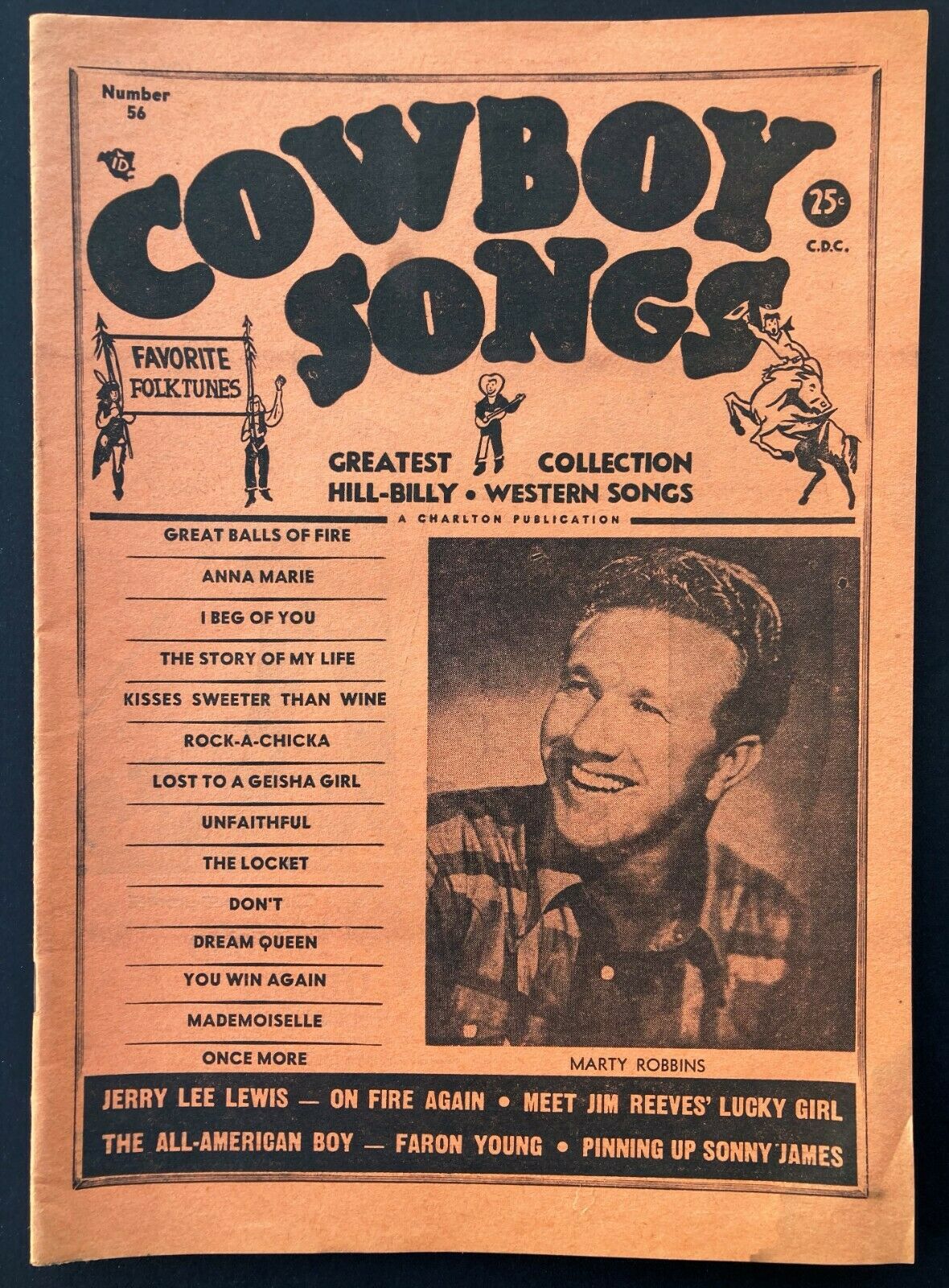 1958 Jerry Lee Lewis "cowboy Songs" #56 Country Music Magazine - Marty Robbins