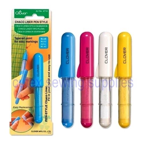 Clover Chaco Liner Pen Style Chalk Wheel Marker - White, Blue, Pink, Yellow