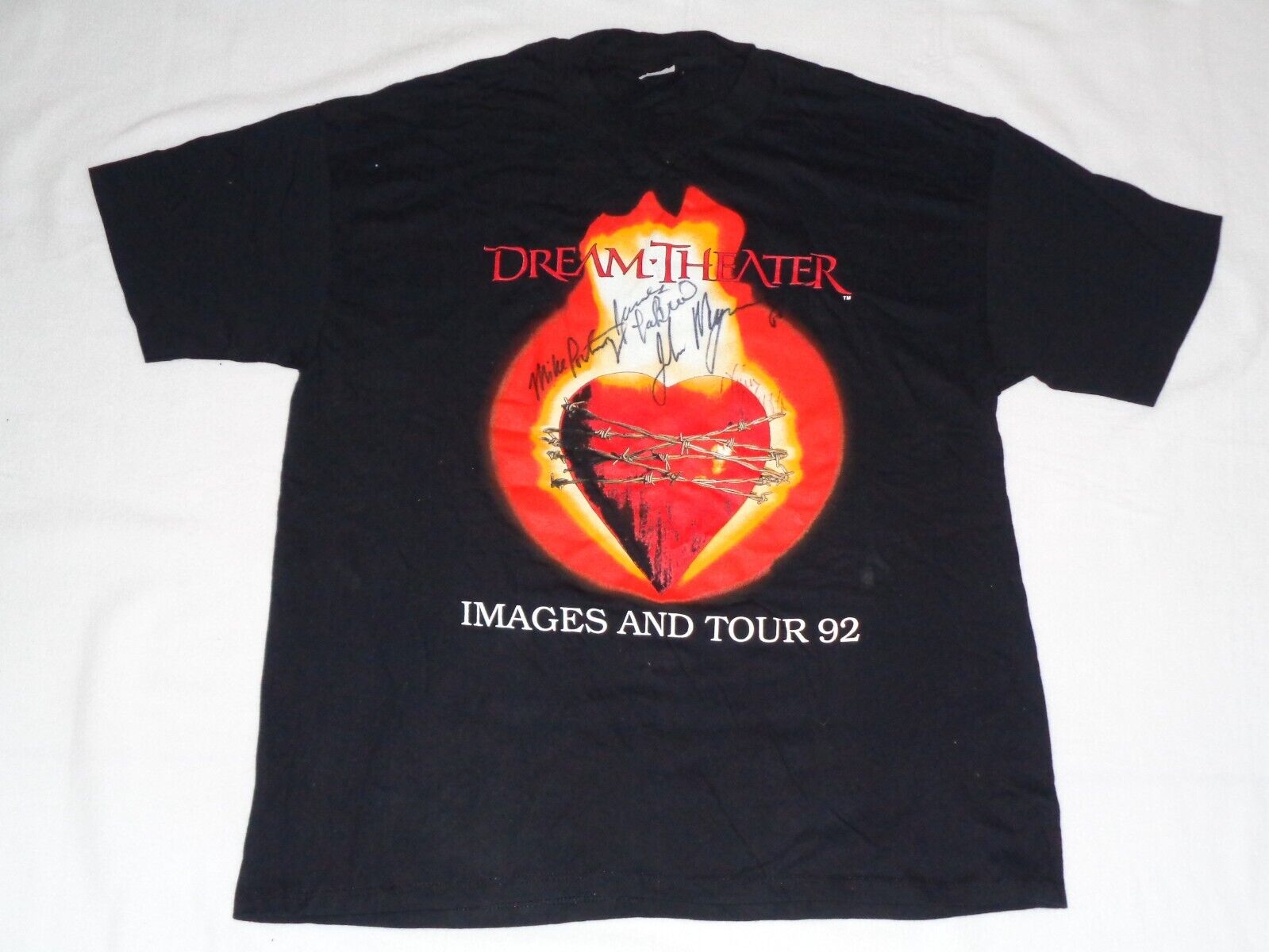 Dream Theater Images Tour 1992 Rare SIGNED Concert Shirt XL Portnoy LaBrie Myung