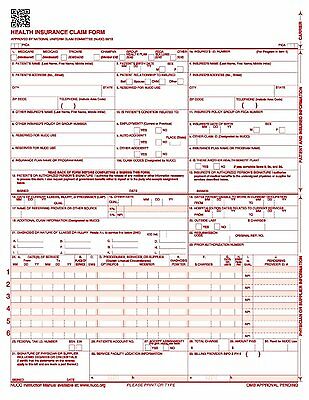 New Cms 1500 Hcfa Health Insurance Claim Forms (version 02/12) 500 Forms