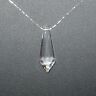 CLEAR CRYSTAL LONG DROP PRISM  LEADED CRYSTAL DROP PAGAN/WICCA NEW L1