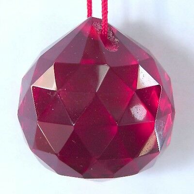 40mm Feng Shui Red Hanging Crystal Ball