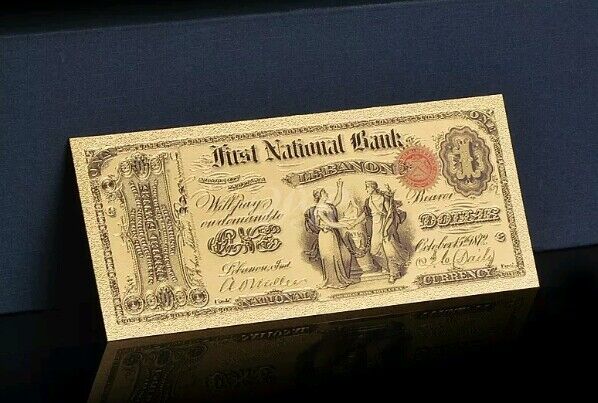 Unc.gem 1878 Series "gold Dollar" 1st National Bank Rep.* Banknote~great Detail