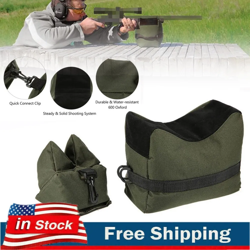 Shooting Hunting Range Sand Bag Combo Set Rifle Gun Bench Rest Stand Front &Rear