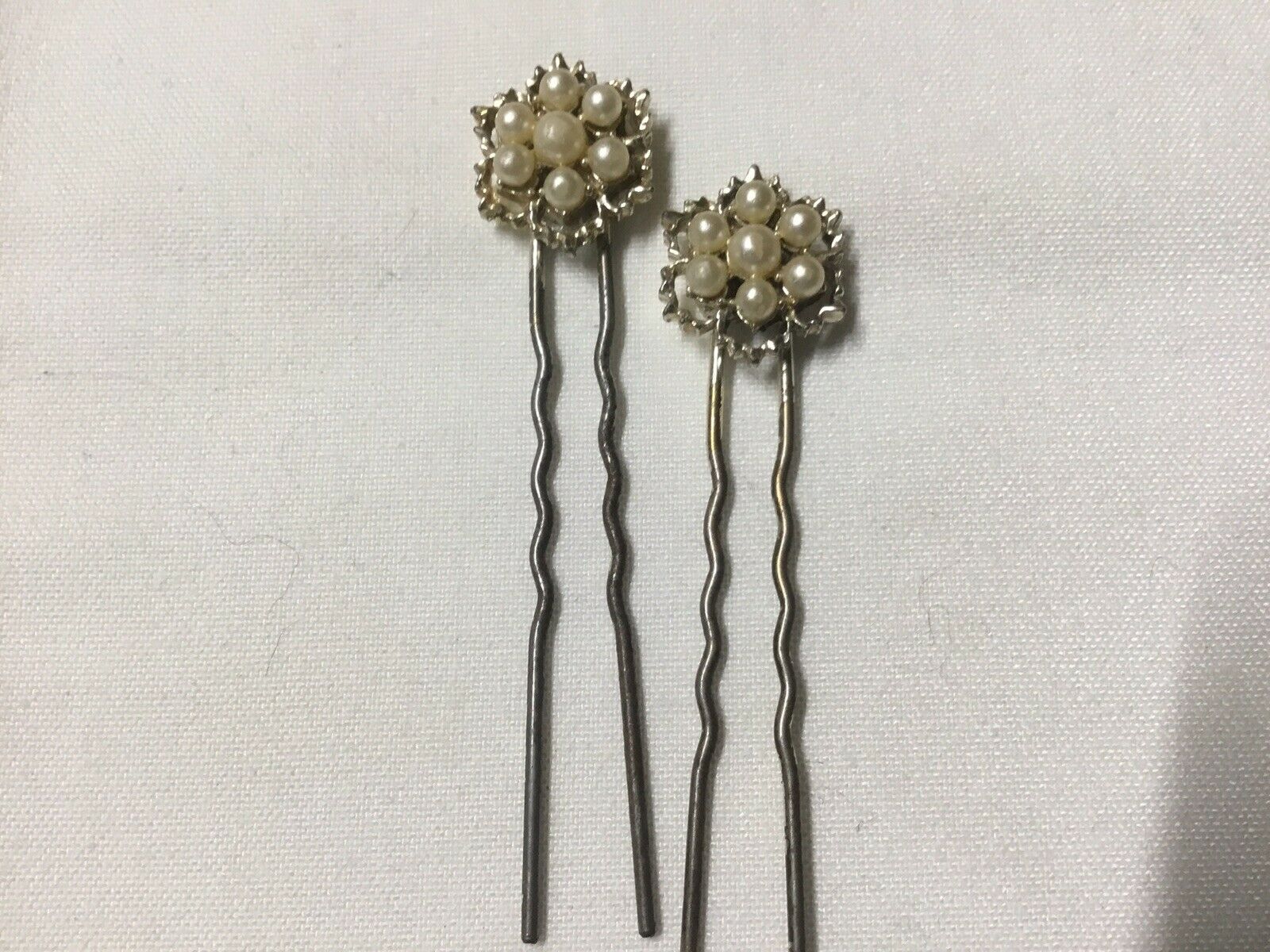 Antique Faux Pearl Metal Hair Pins