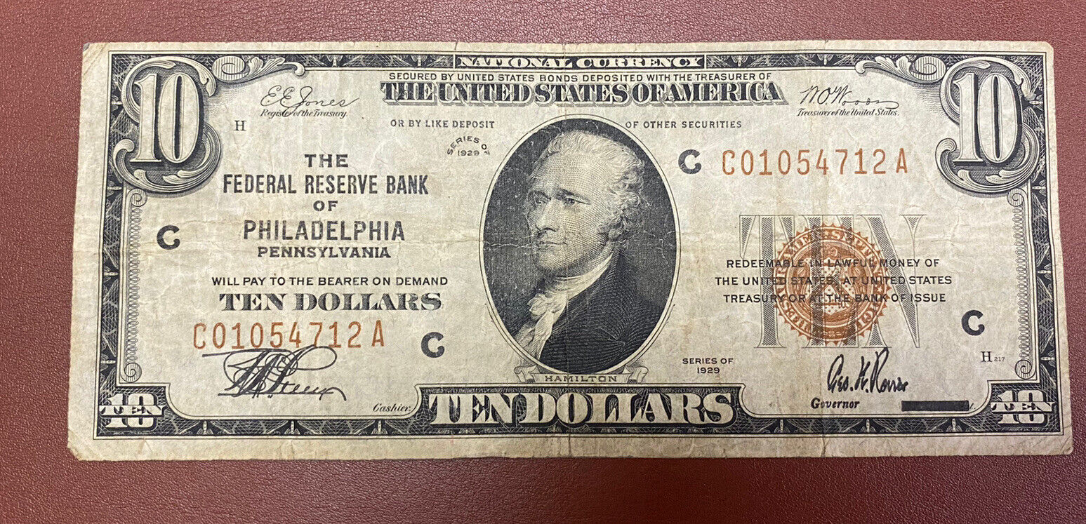 1929 $10 Bank Of Philadelphia Ohio Note****
