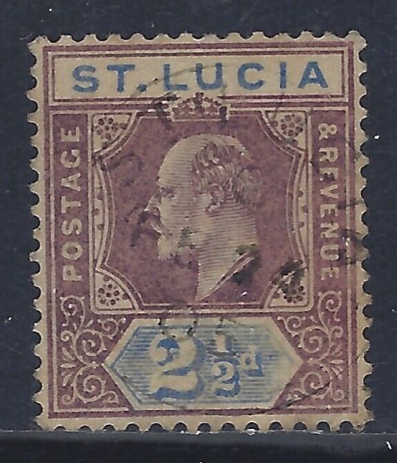 St Lucia, Scott #46, 2 1/2p King Edward Vii, Wmk 2, Used