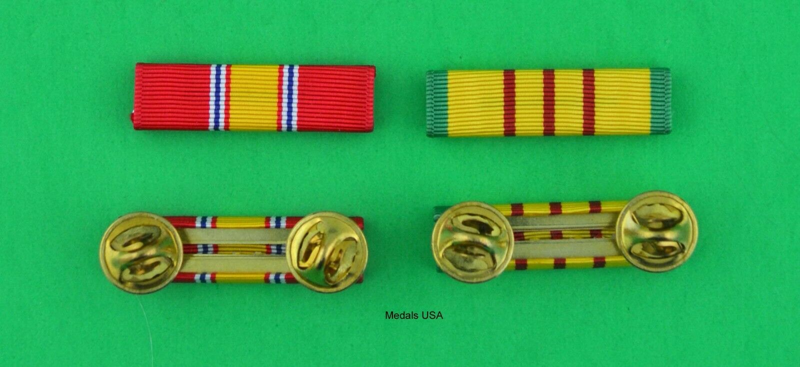 Vietnam Veteran National Defense And Campaign Mounted Ribbon Bars - Wear On Hat