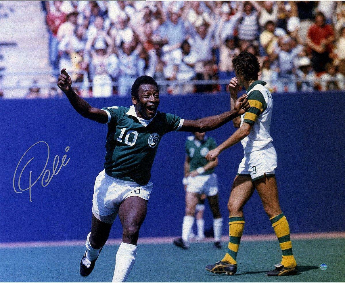 Pele Signed New York Cosmos Celebration 16x20 Photo Steiner Sports Certified