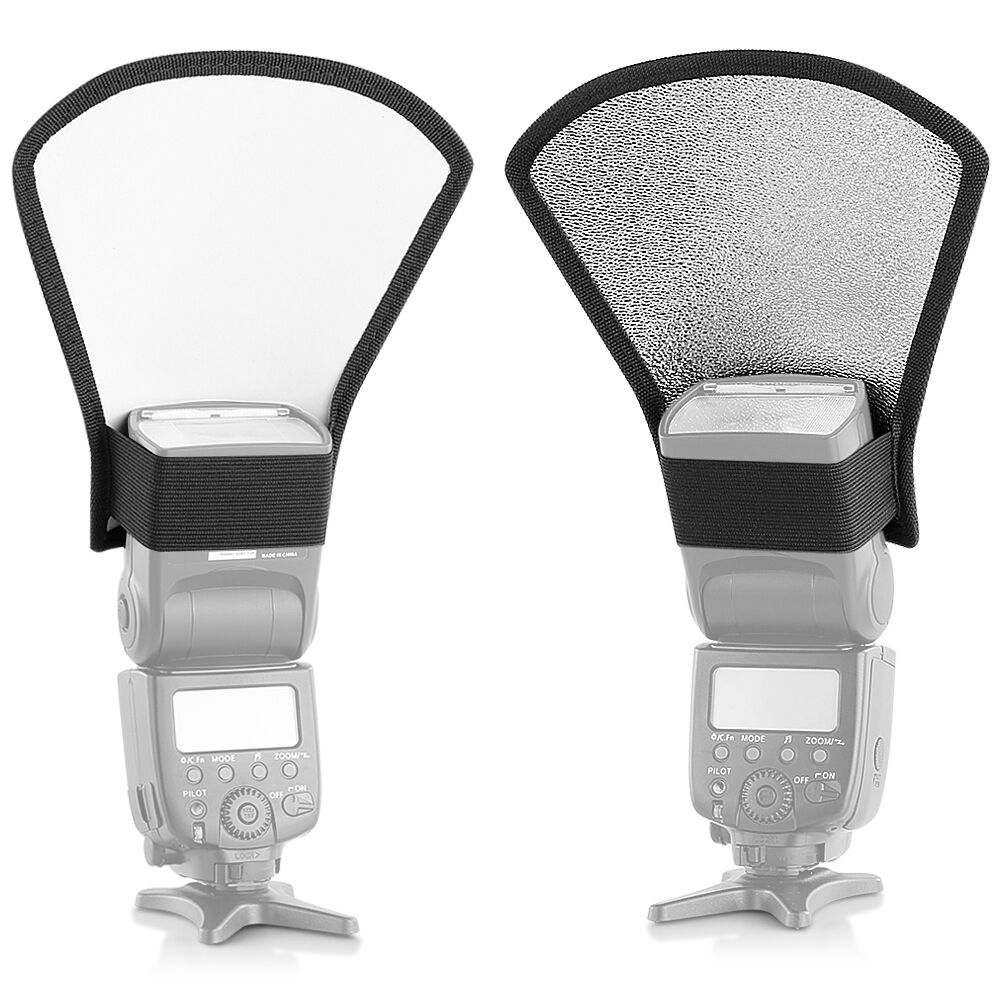 Neewer Two-sides Flash Diffuser Silver/white Reflector For Speedlite Flash