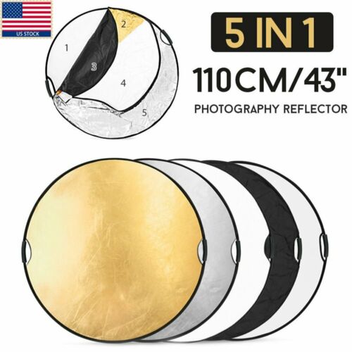 110cm 43" 5in1 Photo Reflector Handle Grip Studio Photography Light Collapsible