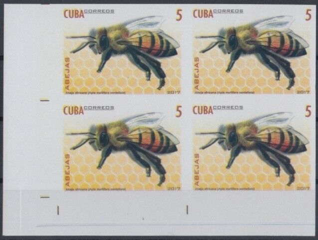 2017.203 Antilles 2017 Mnh 5c Imperforate Proof Bl4. Bee Abeja Africana.