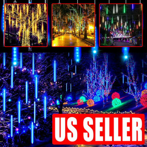 192led Falling Raindrop Lights Led Meteor Shower Christmas Lights 11.8 In 8 Tube