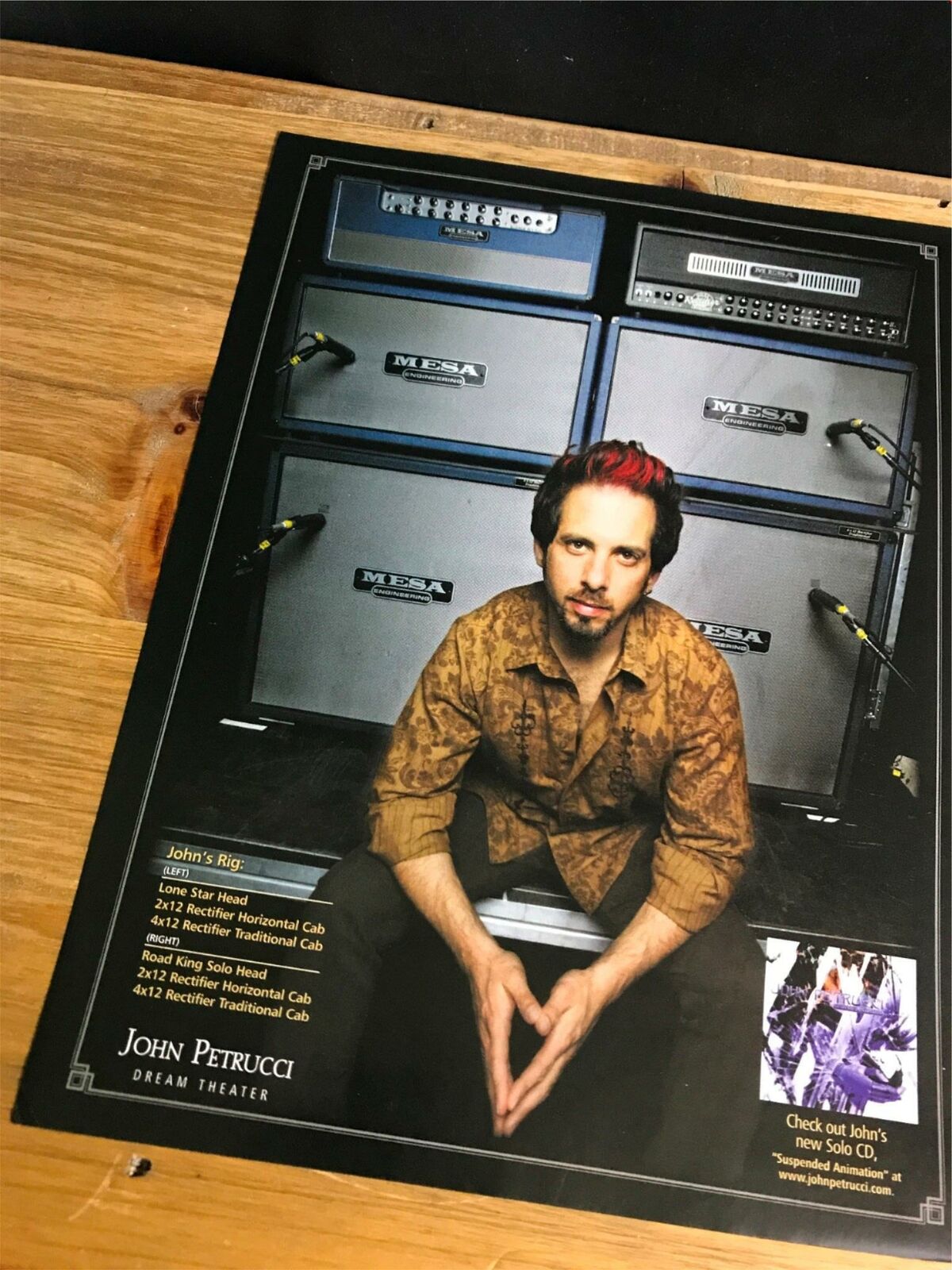 2005 Vintage 8x11 Print Ad With John Petrcci Of Dream Theater Mesa Engineering