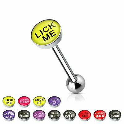 12pc Bad Words Logo Tongue Rings Tounge 14g Wholesale Body Jewelry Lot