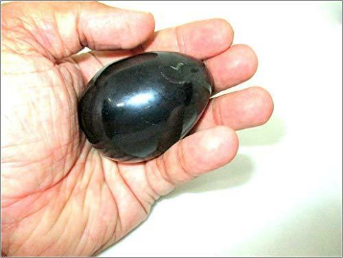 Jet Shungite Gemstone Egg 45 - 50 Mm A+ Hand Carved Crystal Altar Healing