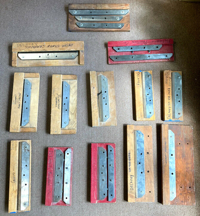 Rosback Trimmer Knives Print Shop Closed Lot Of 18 Used Knives - No Reserve!
