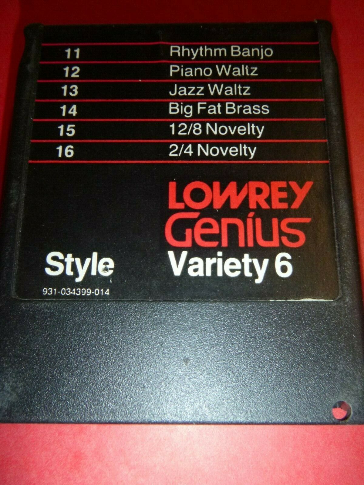 Lowrey Genius Cartridge: Style Variety 6 (see listing for compatible models)