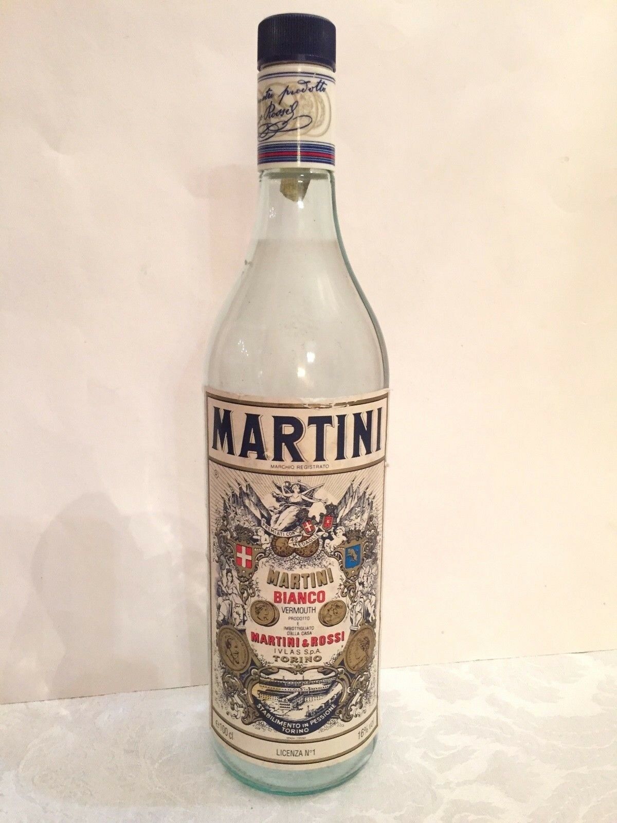 Vintage Bottle, Martini Bianco Vermouth, Empty, Really NIce