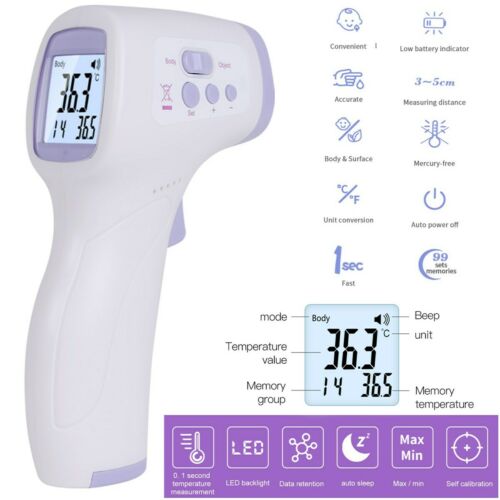 Digital Thermometer Non-contact Medical Body Forehead Ir Infrared Laser Us Adult