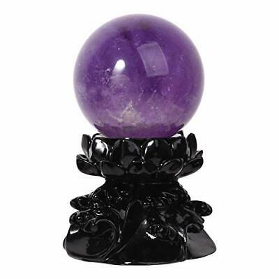 Amethyst Crystal Ball 2.4inch(60mm) With Lotus Resin Stand Lotus&amethyst Ball