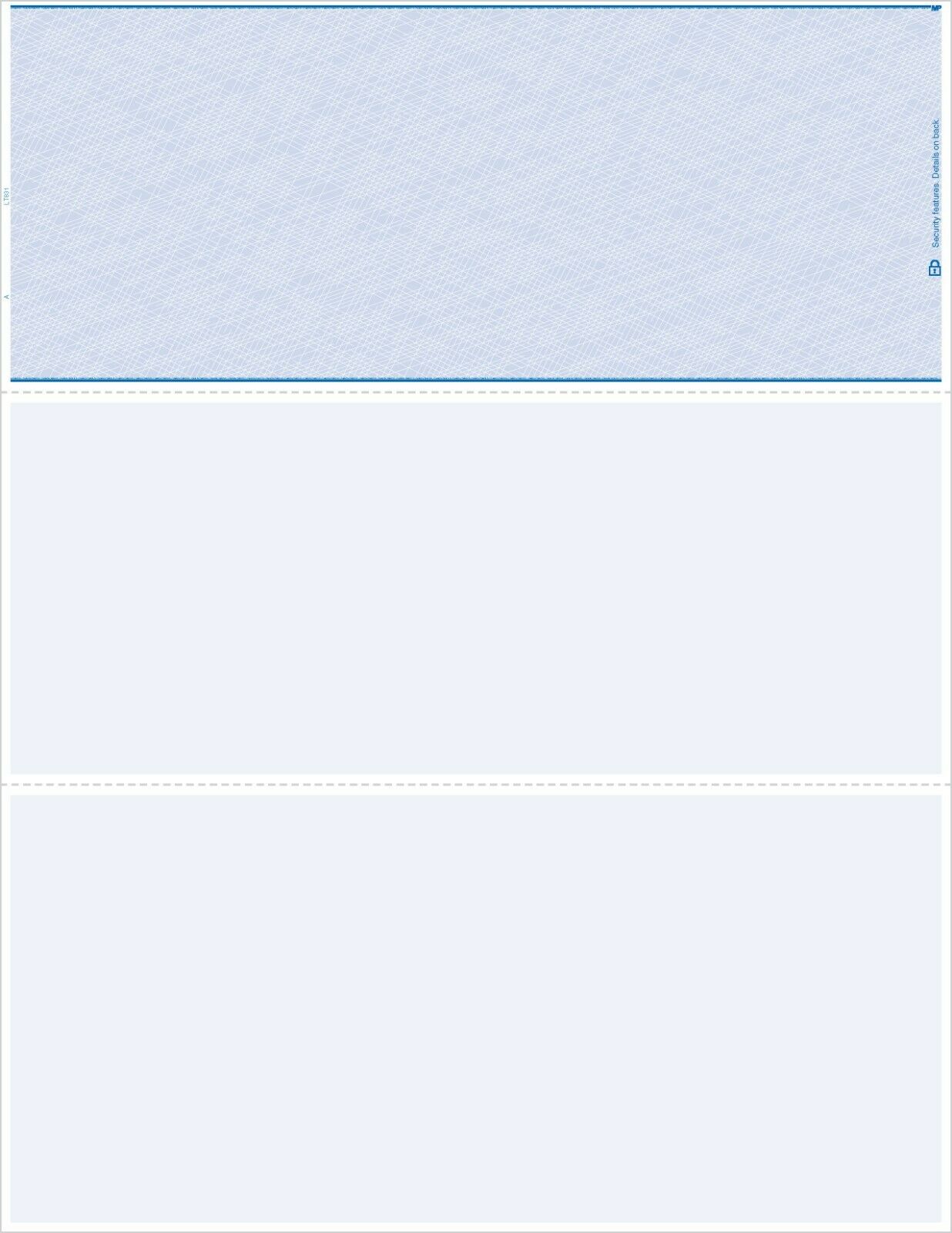 1000 Quality Blank Computer Check Paper Stock - Check On Top