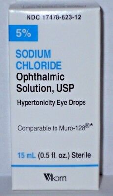Akorn Sodium Chloride Ophthalmic Solution Eye Drops 5% 15ml -exp. Date 09-2022