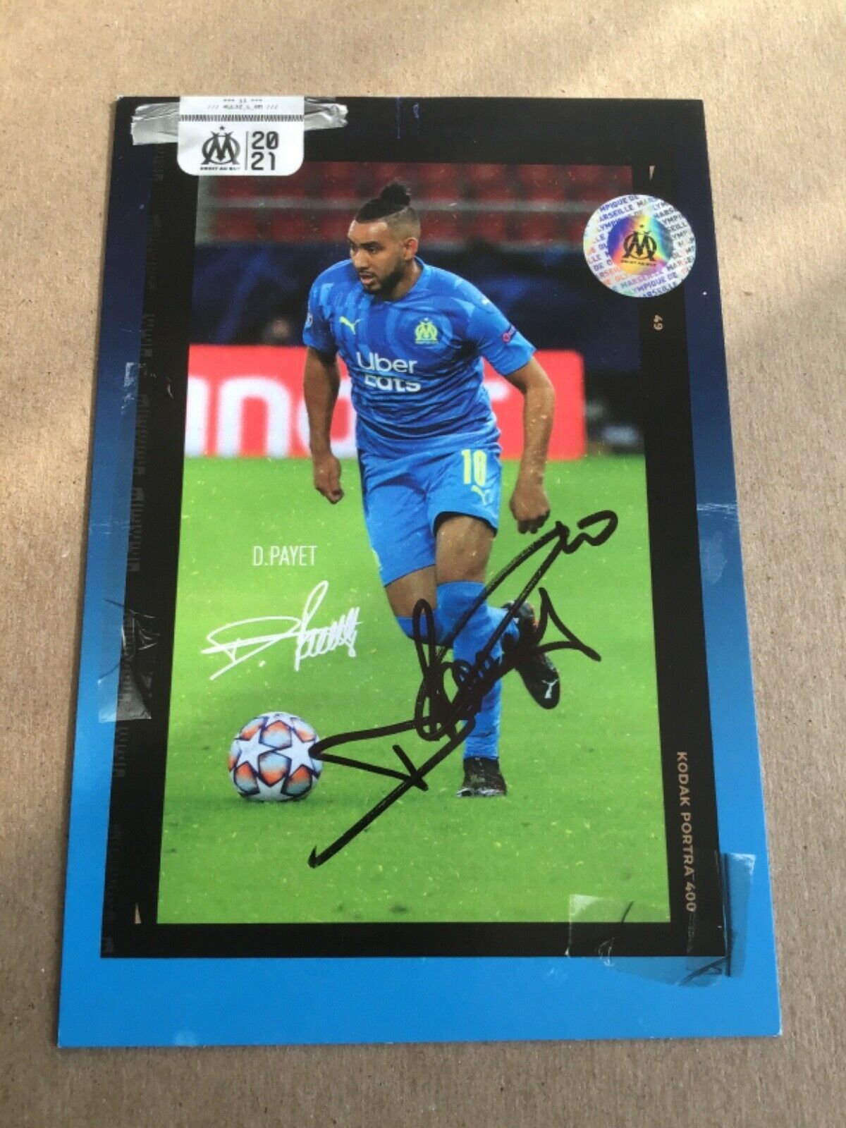 Dimitri Payet, France 🇫🇷 Olympique Marseille 2020/21 signed card 4x6