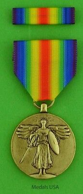 Wwi Victory Medal & Ribbon Bar  U.s. -usa Made - United States World War One Ww1