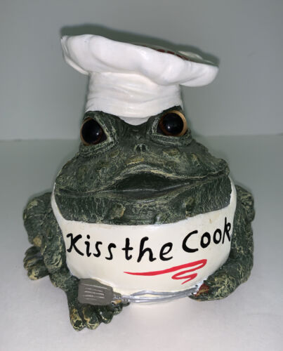 Toad Solid Indoor / Outdoor "kiss The Cook" Frog Figurine / Garden Statue