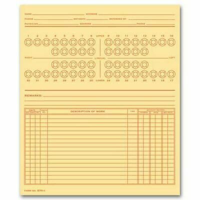 D70C Dental Exam Record Numbered Teeth System C 8 x 9 1/2