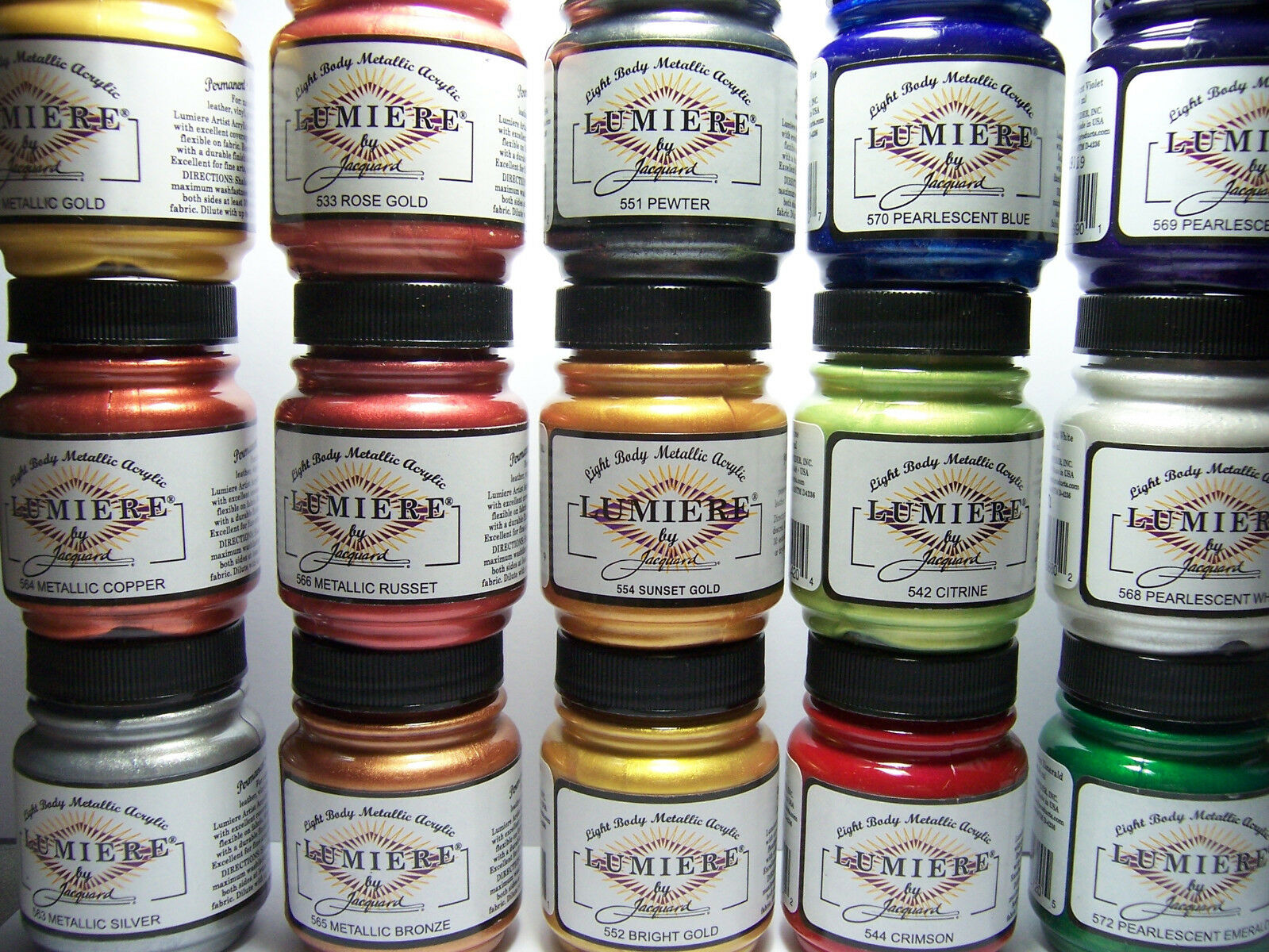 Jacquard Lumiere Metallic & Pearlescent Acrylic Paint 2.25oz Pick From 29 Colors