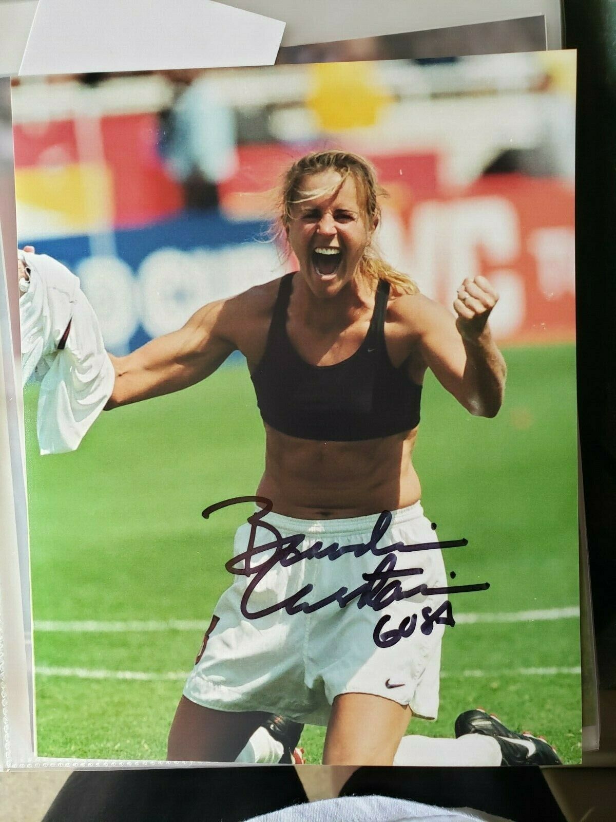Sexy Brandi Chastain signed 8x10 photo autographed picture USWNT Soccer