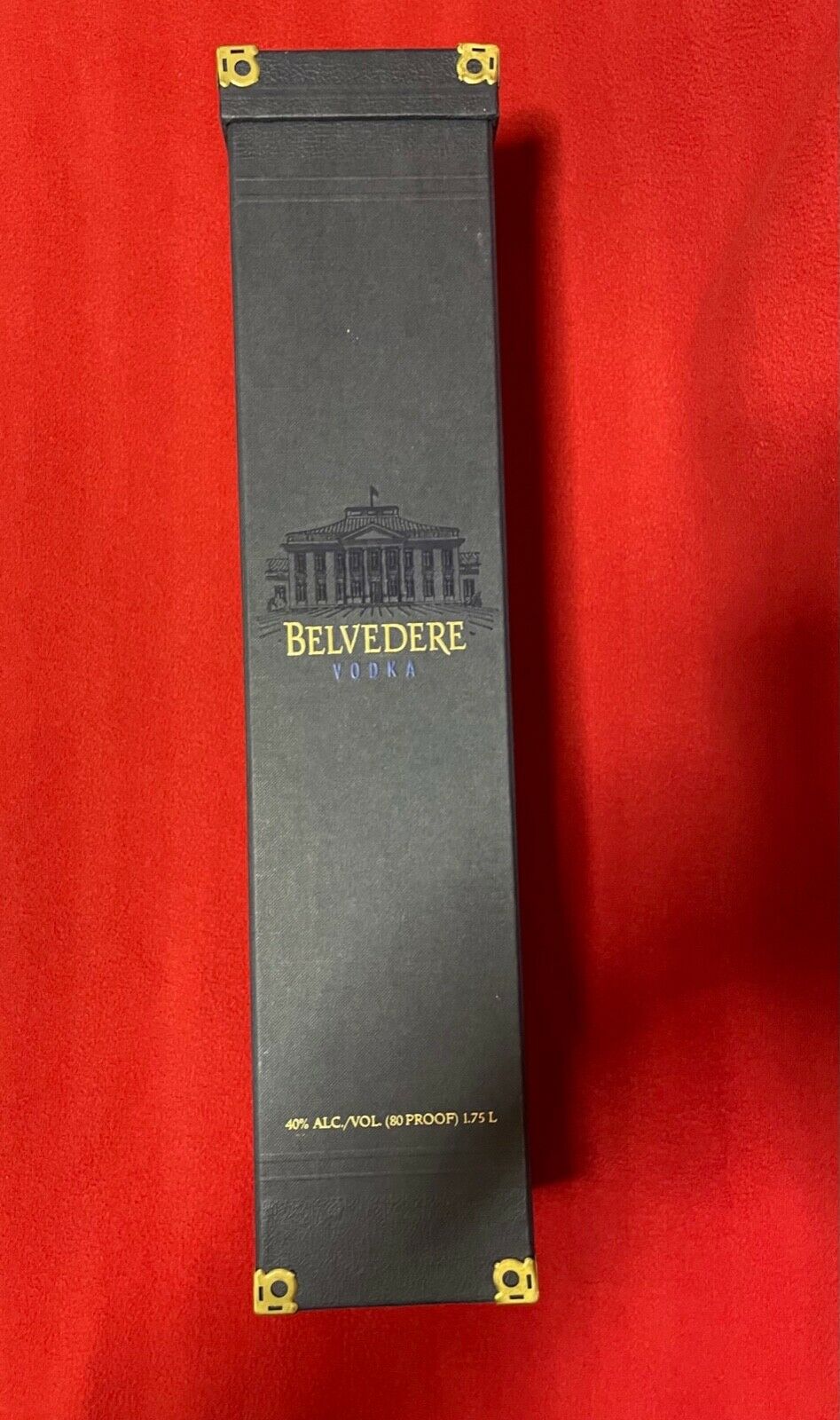 Belvedere Vodka Empty High Grade Cardboard Gift Box W/ Brass Metal Corners 18"