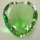 60mm Feng Shui Heart Shape Green Crystal