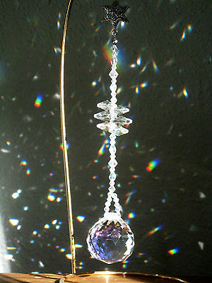 Large 30mm Crystal Ball & Clear Ab Cluster * Suncatcher * Ornament * Rainbows!!