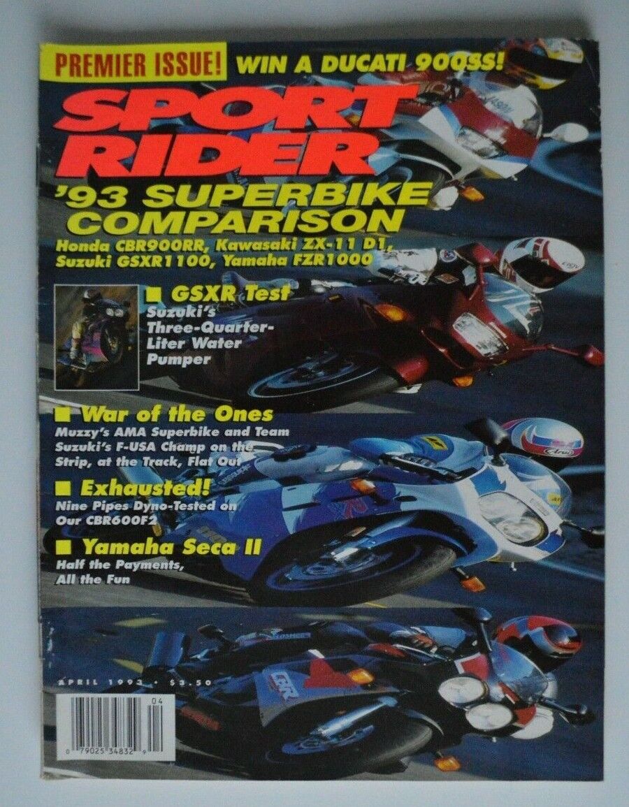 Sport Rider April 1993 Honda Cbr900rr Kawasaki Zx-11 D1 Suzuki Gsxr1100 Yamaha