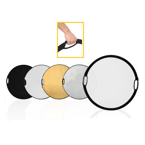 43" 120 Cm 5 In 1 Round Portable Collapsible Multi Disc Light Reflector Handle