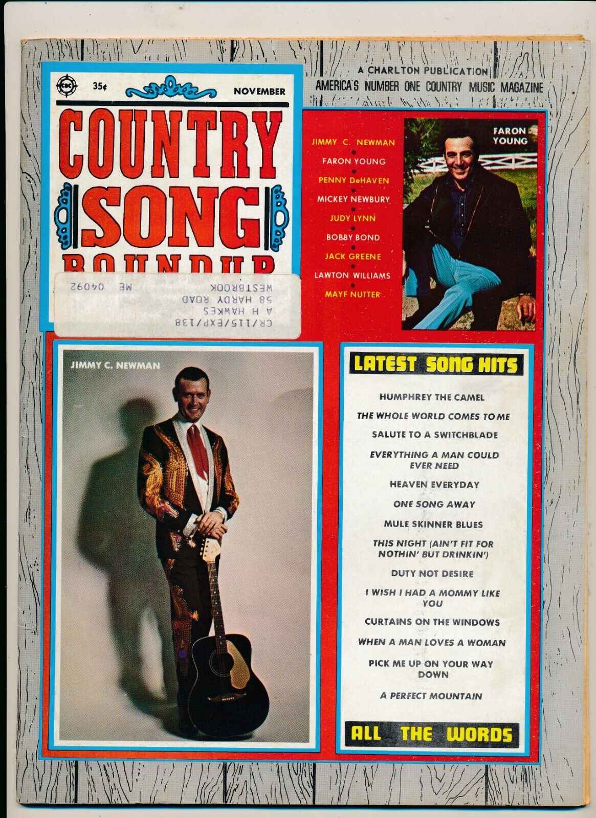Country Song Roundup # 136 Nov. 1970 Jimmy C. Newman, Faron Young, Penny DeHaven