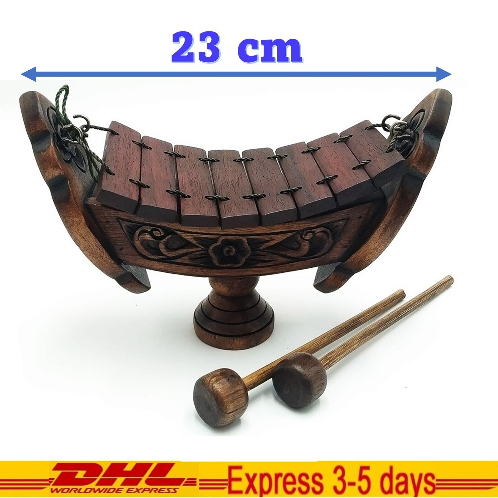 Xylophone Teak Wooden Musical Instruments Traditional Thai wood 8 Bar 23cm 8 Bar
