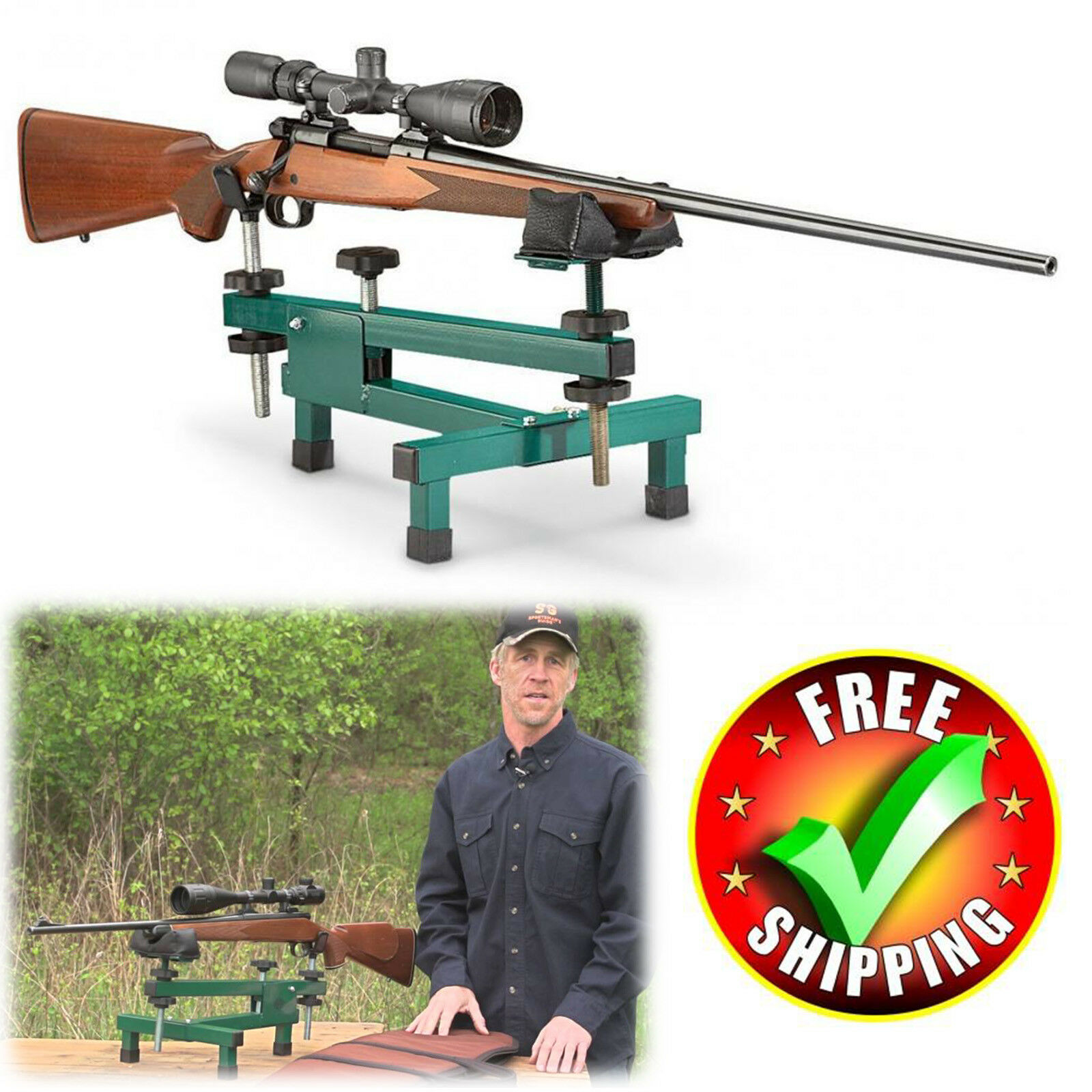 Shooting Rest Rifle Bench Hunting Precision Stable Bench Gun Cleaning Adjustable