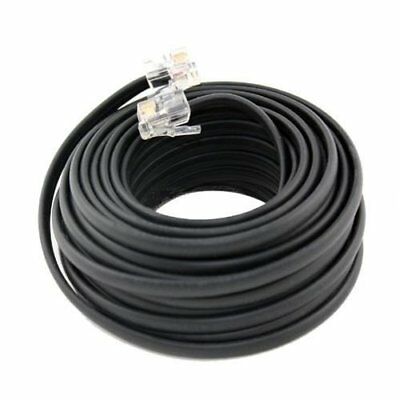 50 Ft Feet Rj11 4c Modular Telephone Extension Phone Cord Cable Line Wire Black