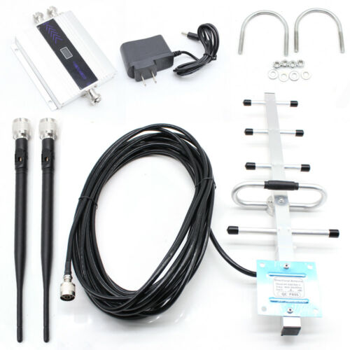 LCD GSM Cell Phone Signal Repeater Booster Amplifier + Yagi Antenna Kit 900MHz
